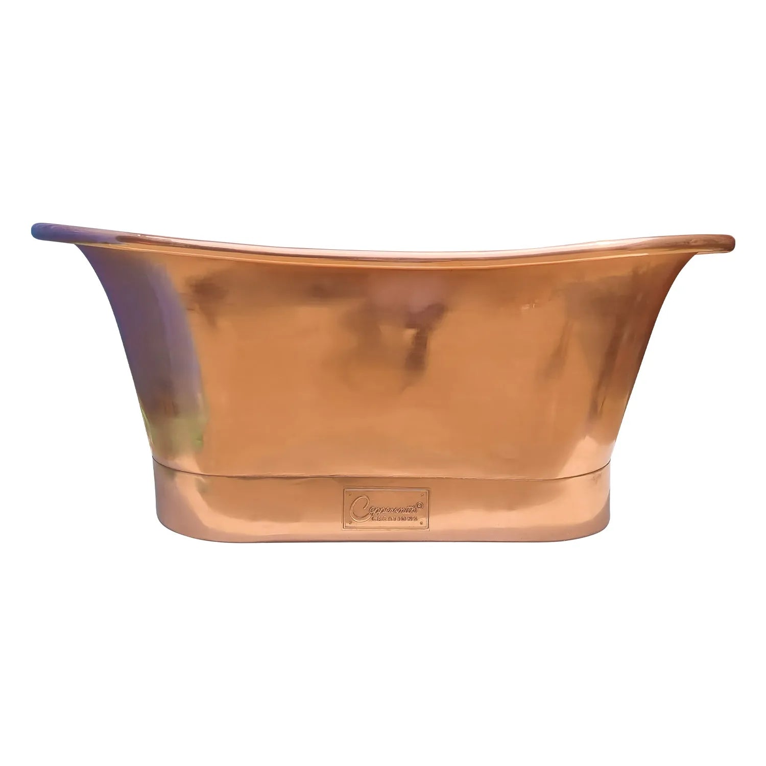 Coppersmith Creations Copper Freestanding Bathtub Polished Copper Finish Straight Base