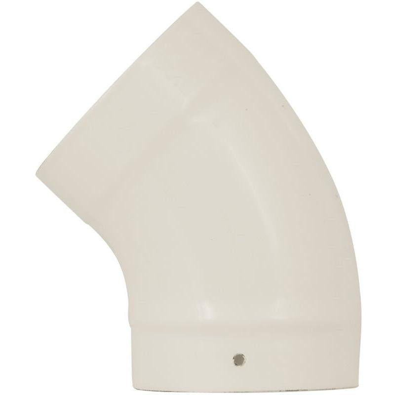 Carron 135 Degree Swept Elbow Stove Pipe - No Door - fireplace accessory - Ice Cold Spice | Cream Enamel