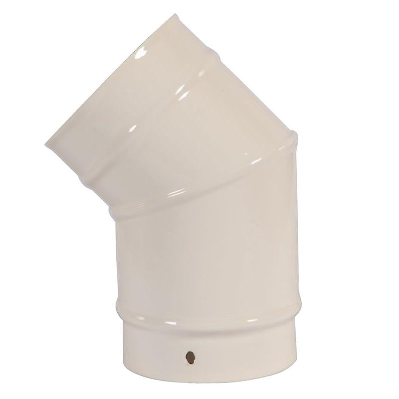 Carron 135 Degree Swept Elbow Stove Pipe - No door (TVE) - fireplace accessory - Ice Cold Spice | Cream Enamel