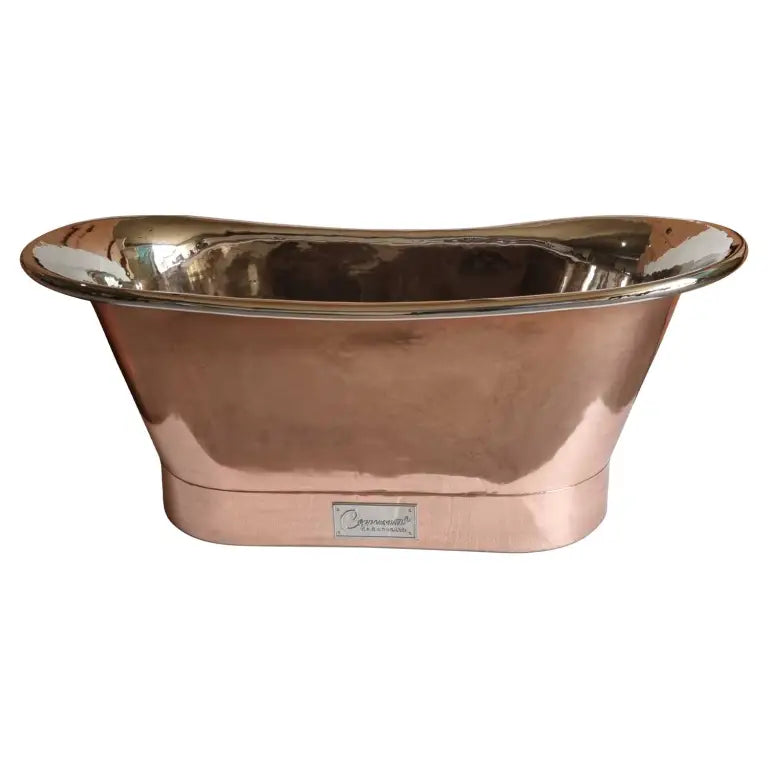 Coppersmith Creations Straight Base Copper Bathtub Nickel Inside