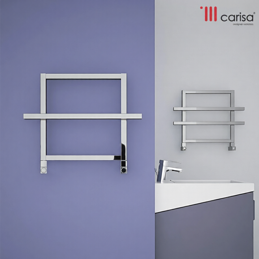 Carisa Ajax Aluminium Bathroom Towel Radiator 450H x 600W | 3 colours, 1 size