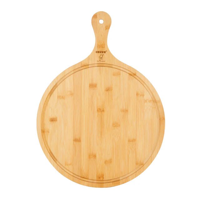 Cozze® XL Bamboo Cutting Board - pizza oven - Ice Cold Spice | Light Brown