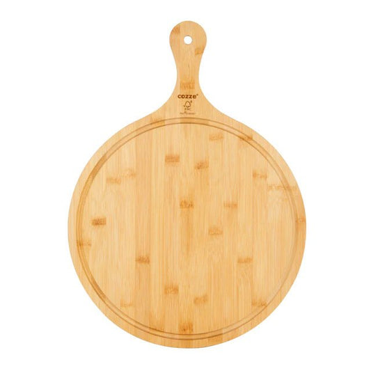 Cozze® XL Bamboo Cutting Board - pizza oven - Ice Cold Spice | Light Brown