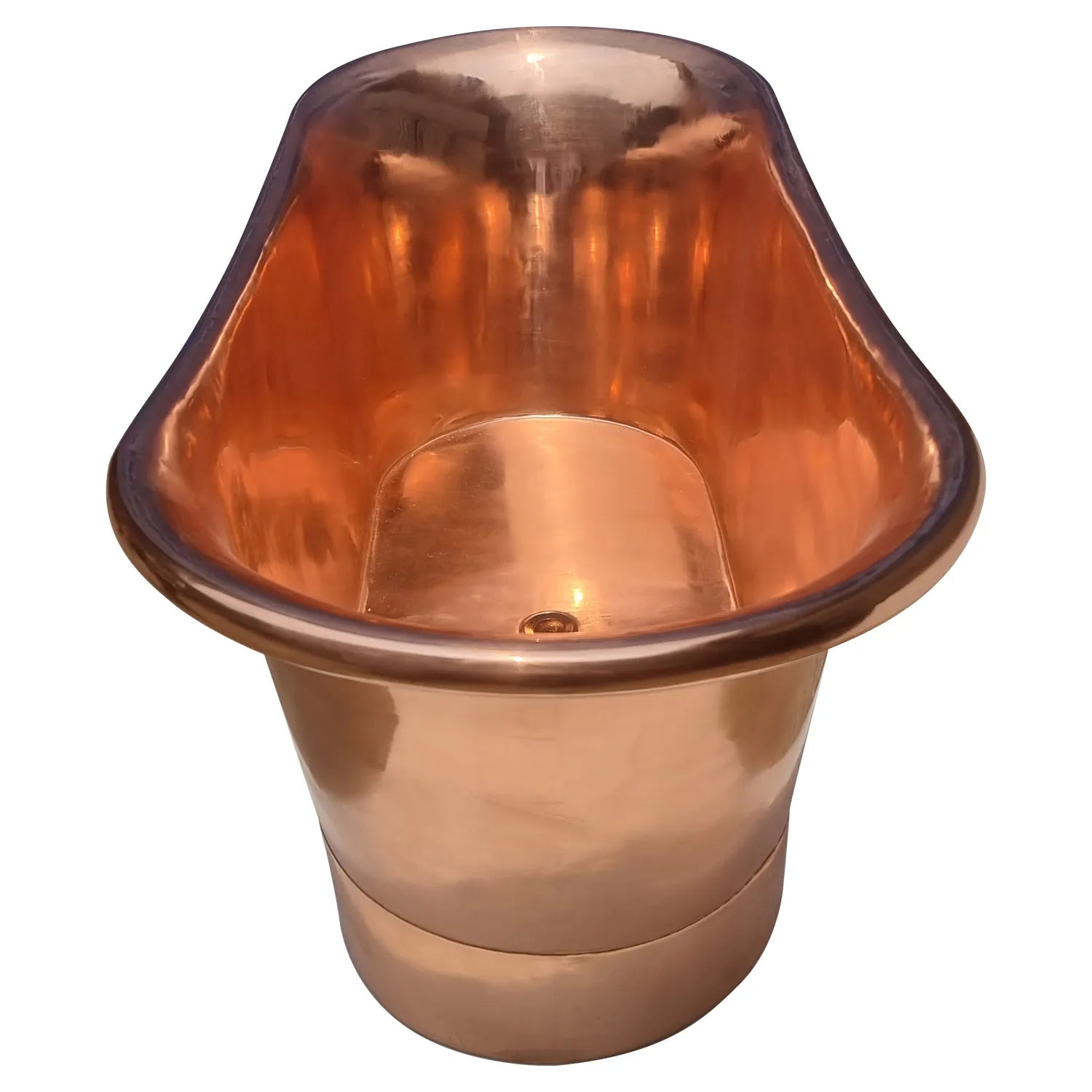 Coppersmith Creations Copper Freestanding Bathtub Polished Copper Finish Straight Base