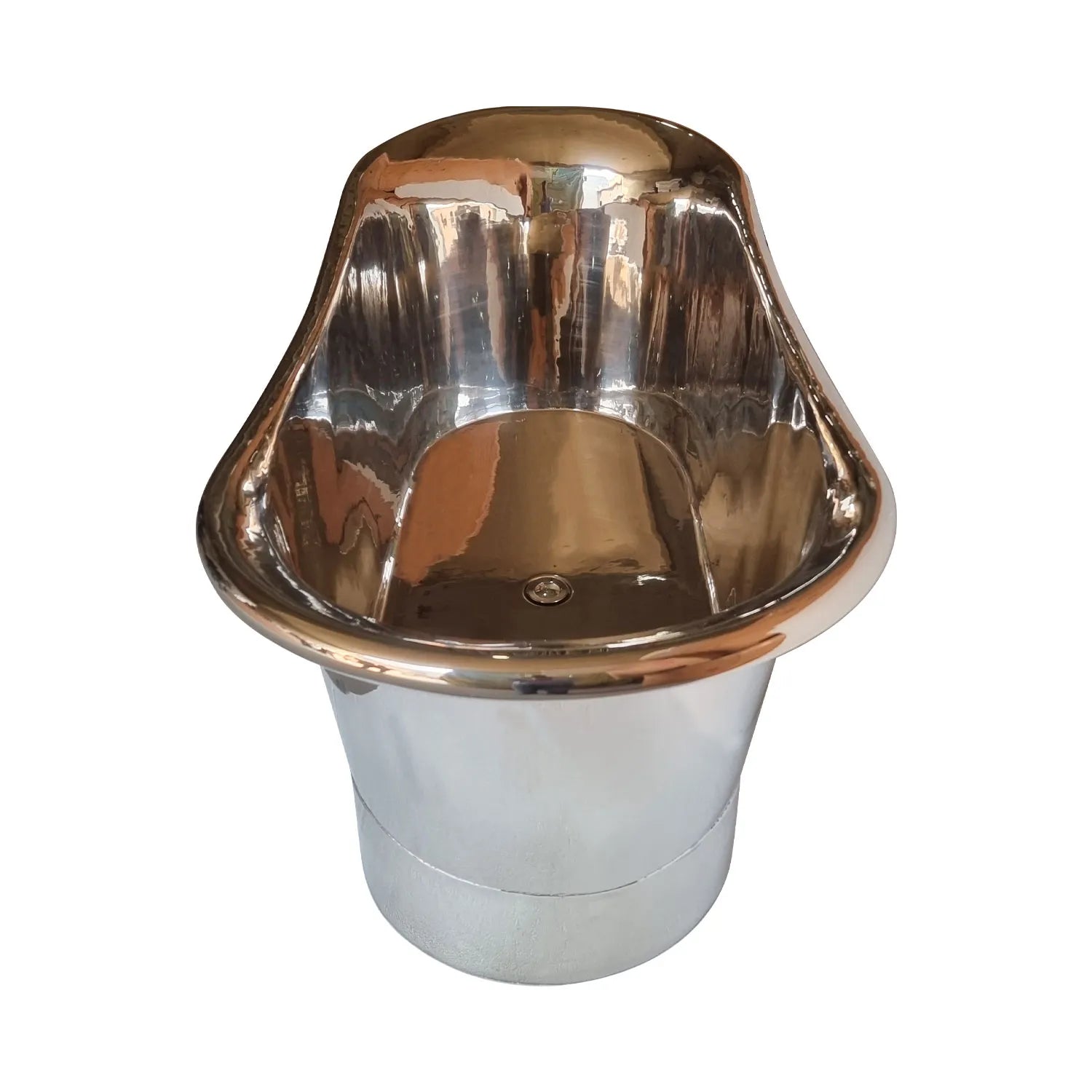 Coppersmith Creations Copper Freestanding Bath Tub Full Nickel Finish Straight Base