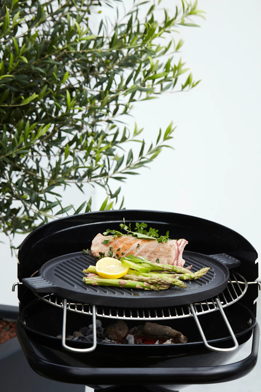 Barbecook Contact Plate for Charcoal Barbecue – Enameled Cast Iron 35 cm