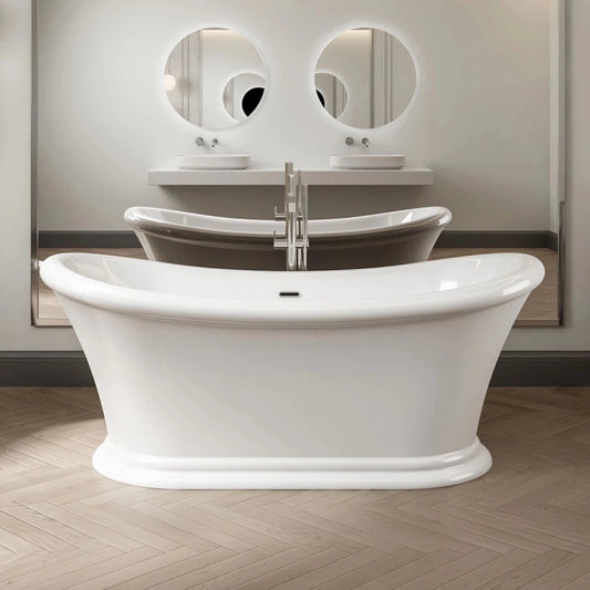 Charlotte Edwards Purley Oval Freestanding Bathtub - baths - Ice Cold Spice | Gloss White L1700 x W740 x H685