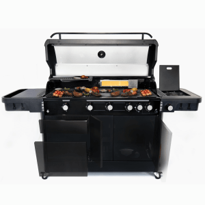 Halmo 7 Burner Premium Gas Barbecue Including Side Burner - Ice Cold Spice | Black