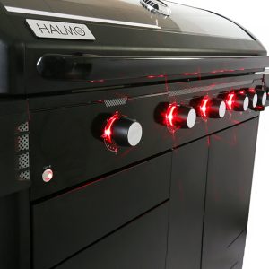 Halmo 7 Burner Premium Gas Barbecue Including Side Burner - Ice Cold Spice | Black