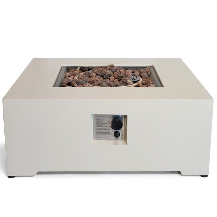 Happy Cocooning Estate Square 88 Gas Fire Table - outdoor fireplaces - Ice Cold Spice | Oyster Beige