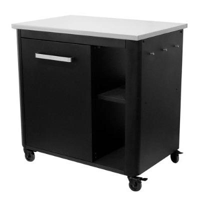 Cozze® Outdoor Kitchen 90 with Stainless Steel Table Top and Door - pizza oven - Ice Cold Spice | Black