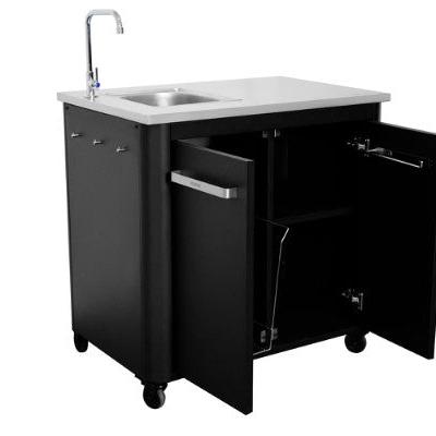 Cozze® Outdoor Kitchen 90 with Sink and Tap - pizza oven - Ice Cold Spice | Black