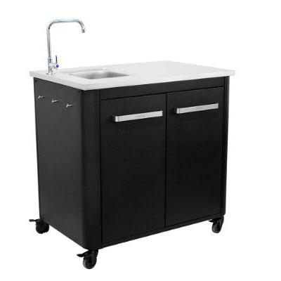 Cozze® Outdoor Kitchen 90 with Sink and Tap - pizza oven - Ice Cold Spice | Black