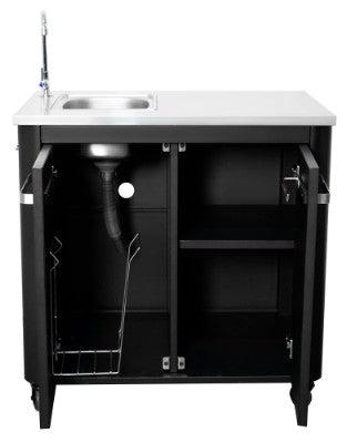 Cozze® Outdoor Kitchen 90 with Sink and Tap - pizza oven - Ice Cold Spice | Black