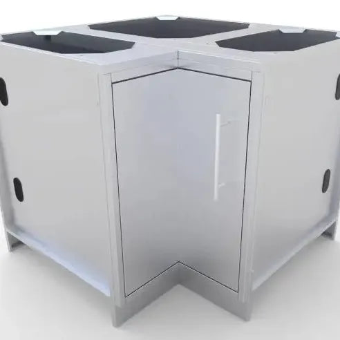 Sunstone Outdoor Kitchens Cabinet for Corner - outdoor grill - Ice Cold Spice | Light Brushed Stainless Steel