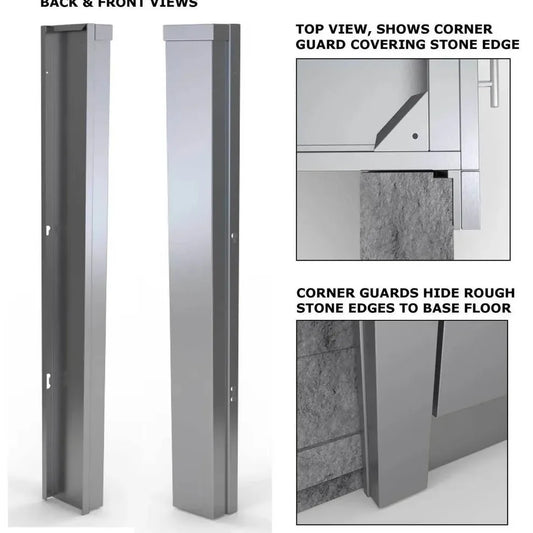 Sunstone Outdoor Kitchens 3" End Corner Guard Panel – Right Side of Base Cabinets - outdoor grill - Ice Cold Spice |