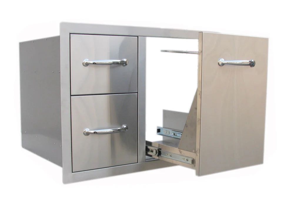 Sunstone Outdoor Kitchens Double Drawer & Tank/Trash Tray Combo