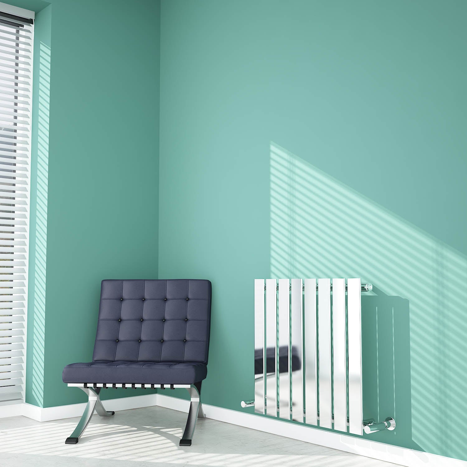Carisa Anika Reflective Flat Panel Horizontal Radiator in Polished Chrome | 1 colour, 2 sizes