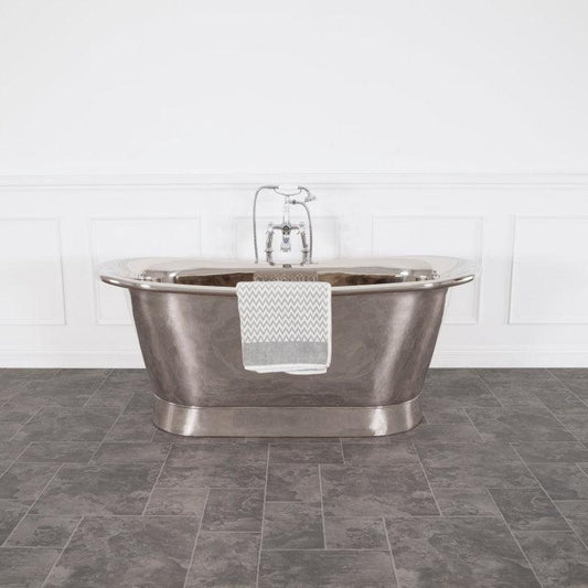 Hurlingham Allingham Nickel Freestanding Bath - baths - Ice Cold Spice | Nickel L1700 x W700 x H710