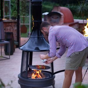 REVOLVE Alpine Outdoor Wood Burning Garden Fire Pit - Ice Cold Spice | Black