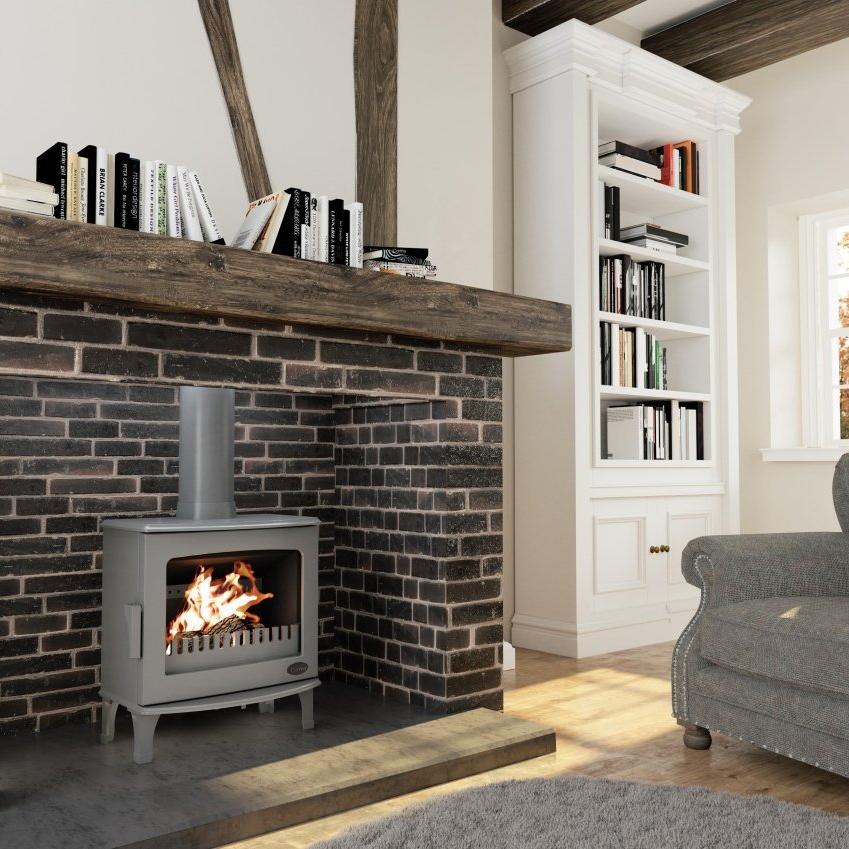 Carron ECO Wood Burning Stove 5kW - Stove - Ice Cold Spice | Sage Green Enamel
