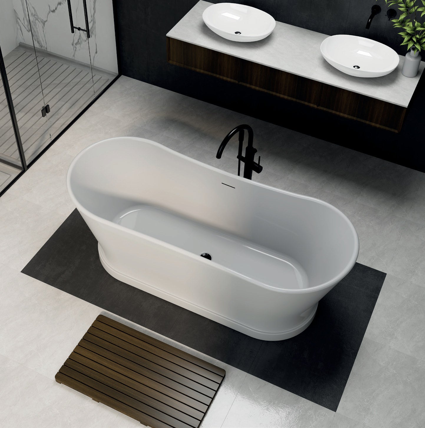 Vincent Alexander Ashmere Double Ended Oval Freestanding Bathtub
