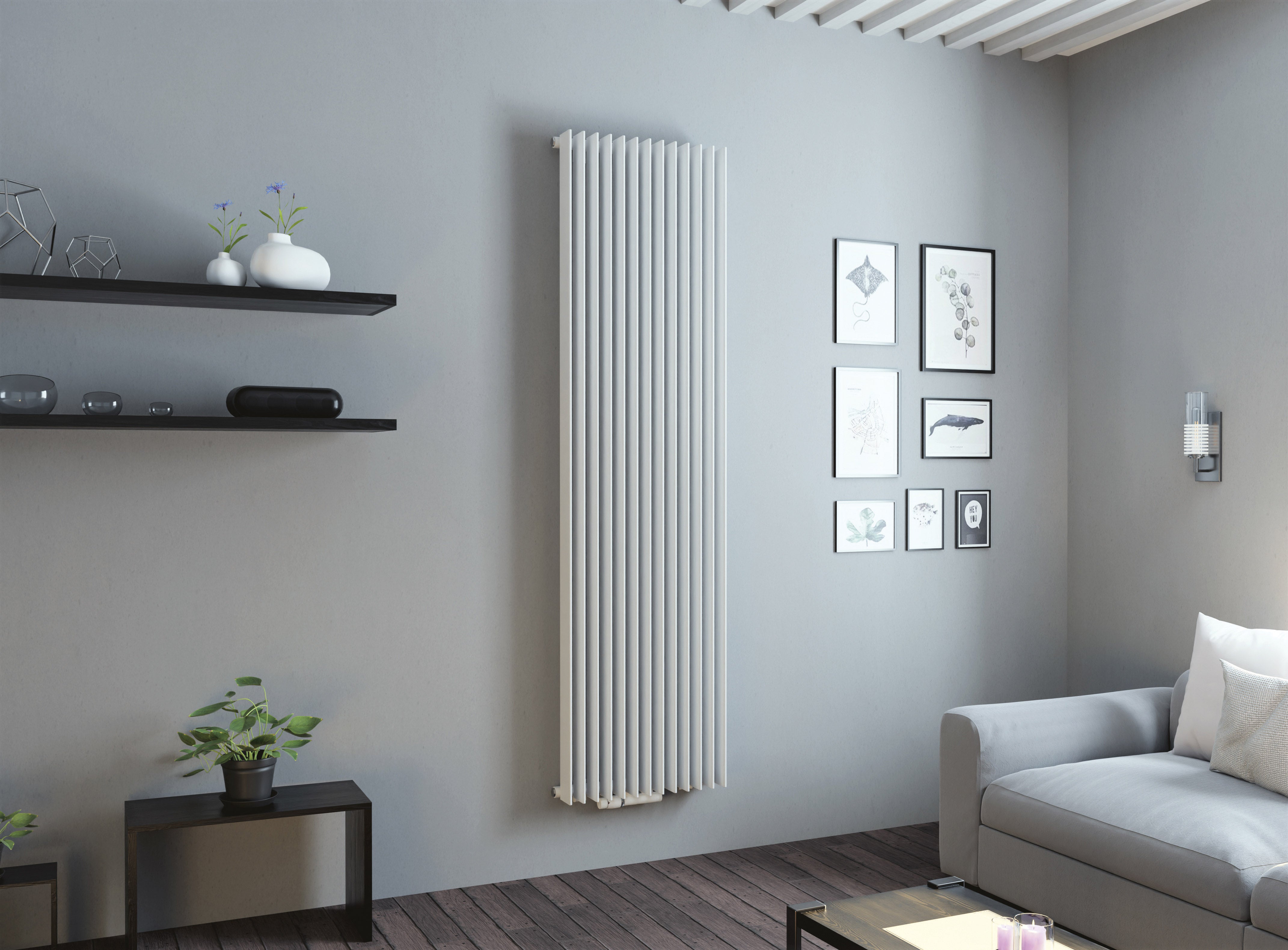 Eucotherm Atlas Single Vertical Designer Radiator | 2 colours, 4 sizes