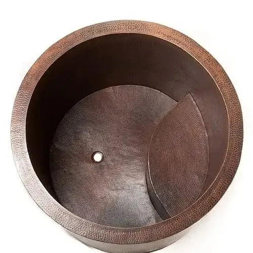 Coppersmith Creations Hammered Antique Japanese Style Soaking Copper Bathtub 45 - inch - baths - Ice Cold Spice | Dark Antique Copper