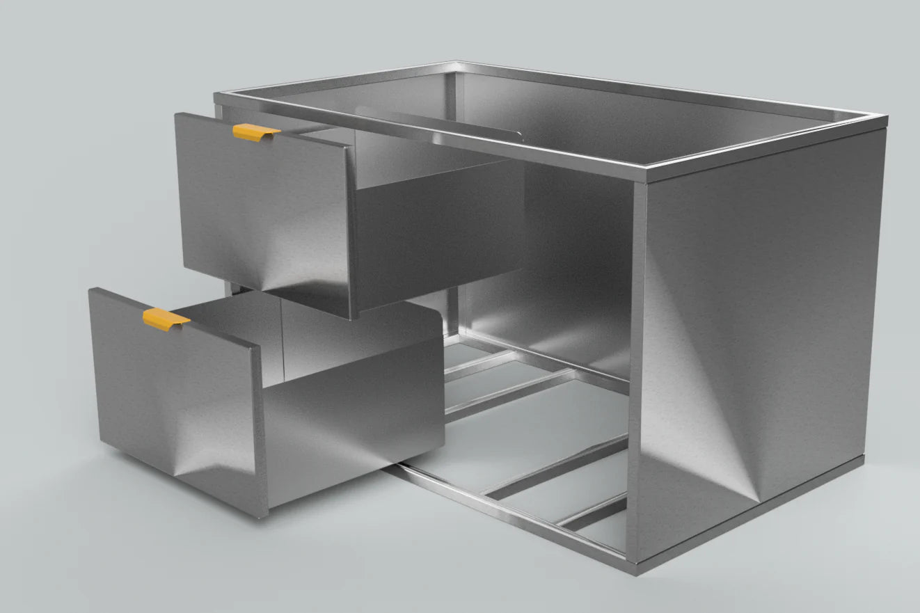 Metartal Asador Nino Stainless Steel Stand with Log and Cooking Plate Storage