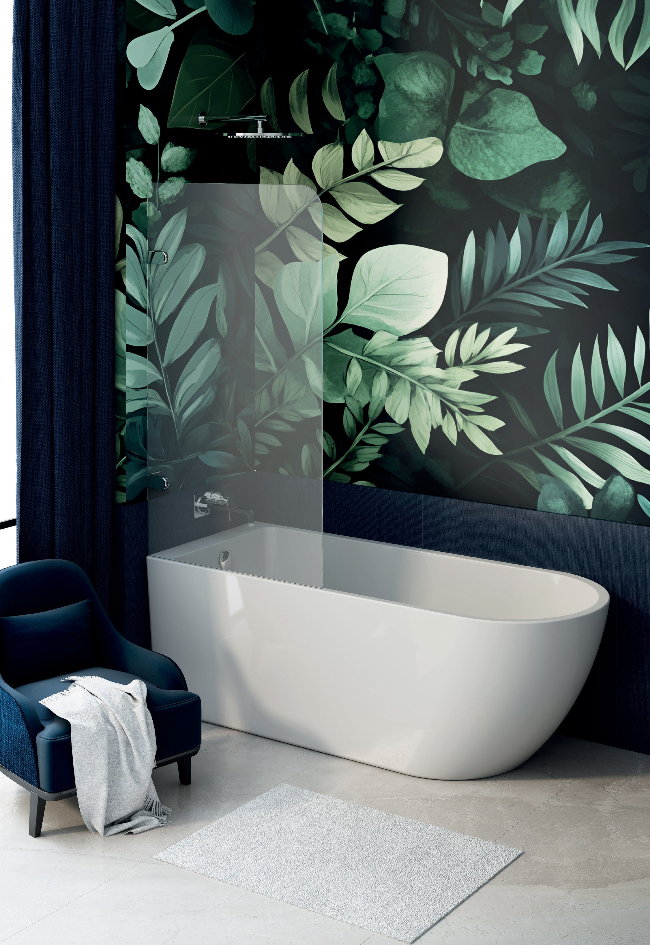 Vincent Alexander Belgravia Single Ended Oval Back To Wall Freestanding Bathtub