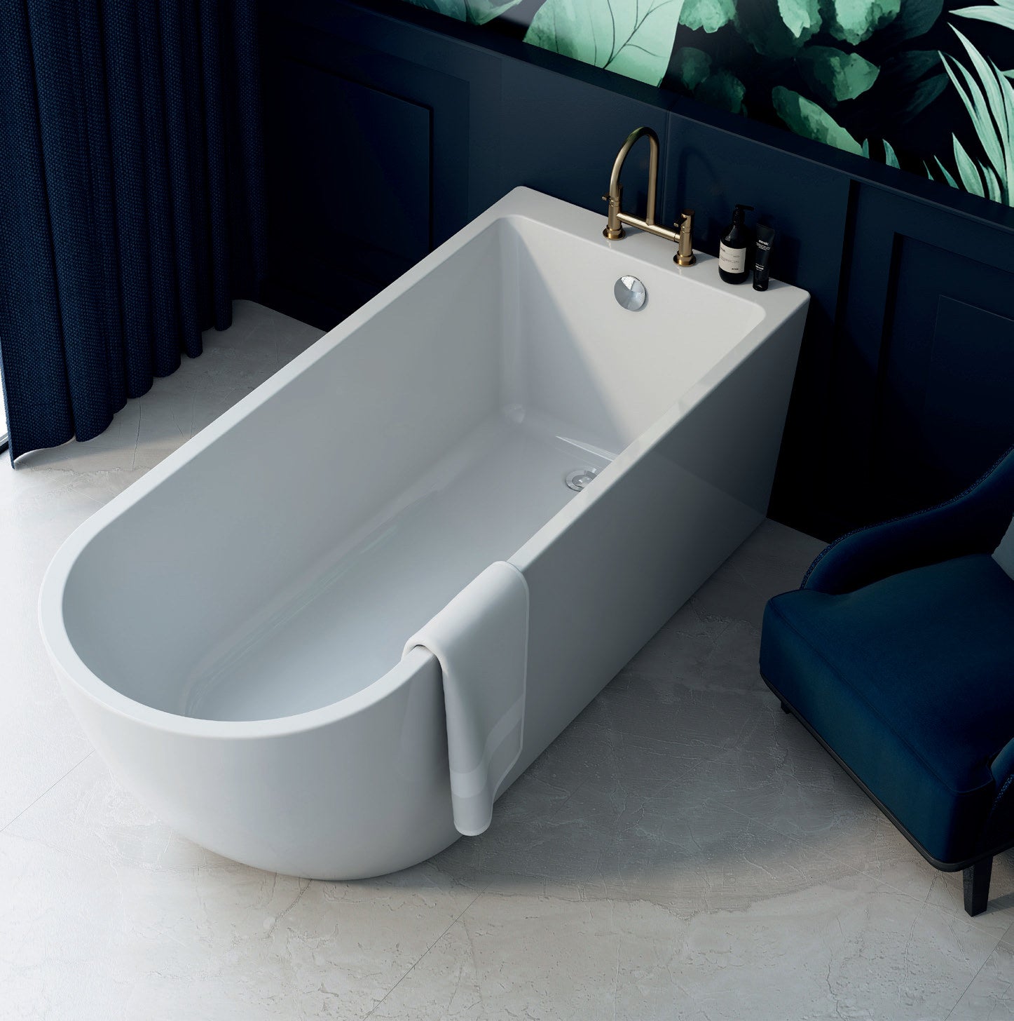 Vincent Alexander Belgravia Single Ended Oval Back To Wall Freestanding Bathtub