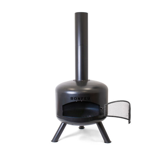 BonFeu BonGiro Black Steel Outdoor Fireplace