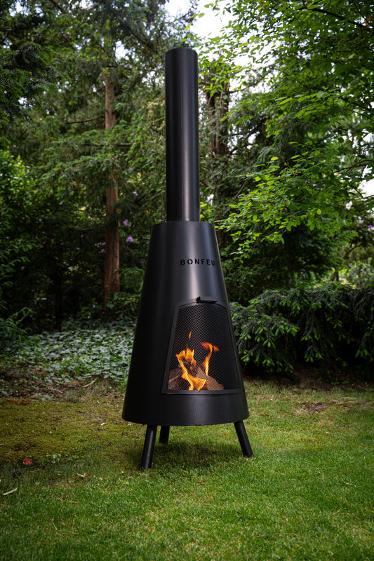 BonFeu BonPyra Black Steel Outdoor Fireplace