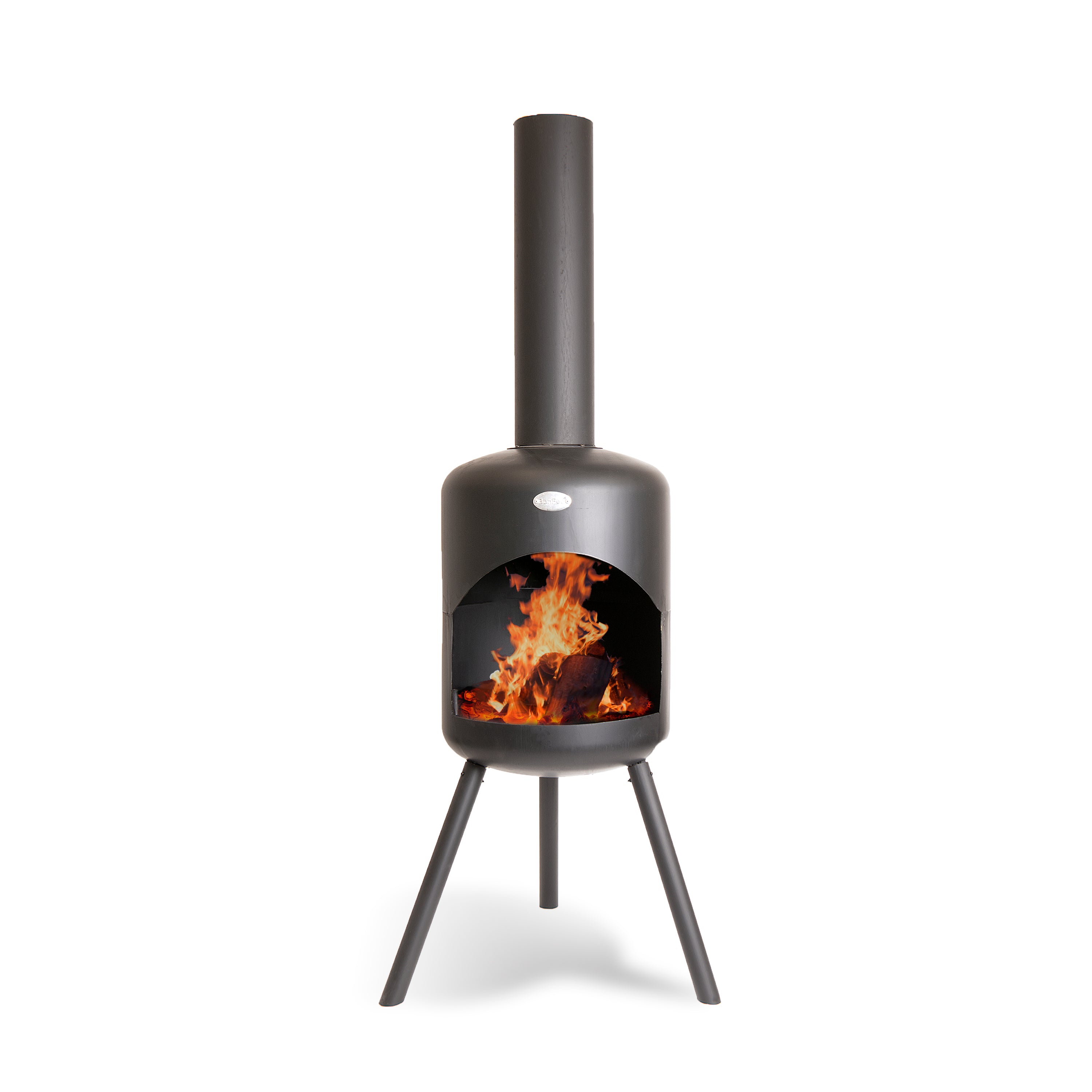 BonFeu BonSelo Black Steel Outdoor Fireplace
