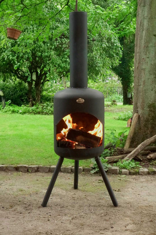 BonFeu BonSelo Black Steel Outdoor Fireplace