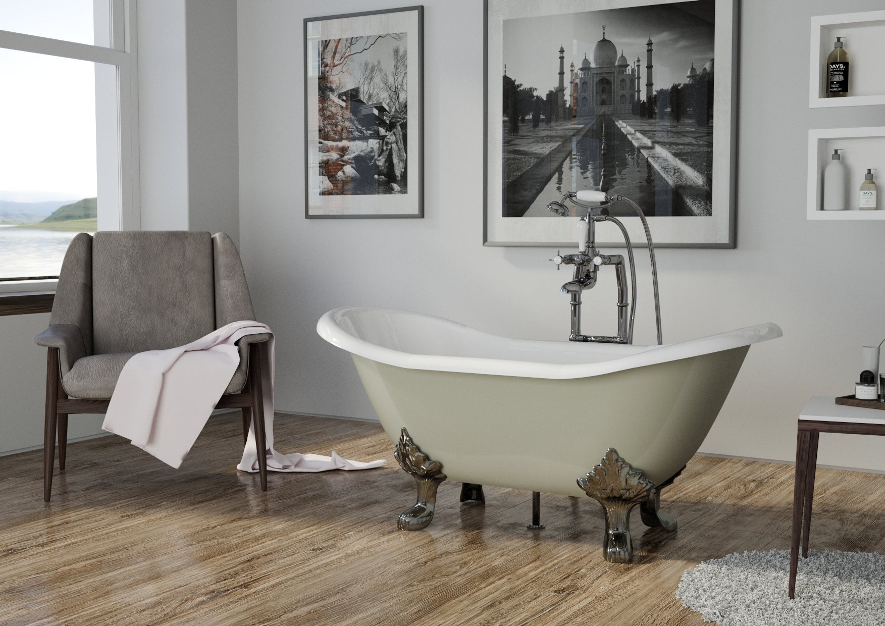 Hurlingham Byron Cast Iron Bath With Tap Holes