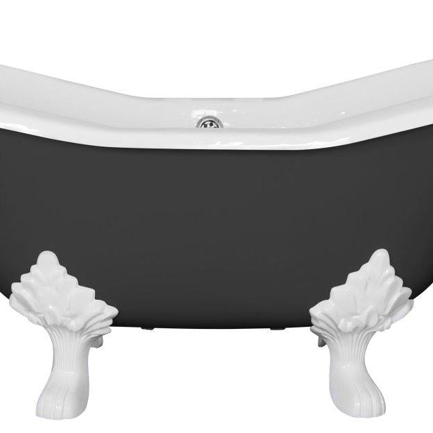 Hurlingham Byron Cast Iron Bath With Tap Holes - baths - Ice Cold Spice | Farrow & Ball Railings Painted L11560 x W765 x H720