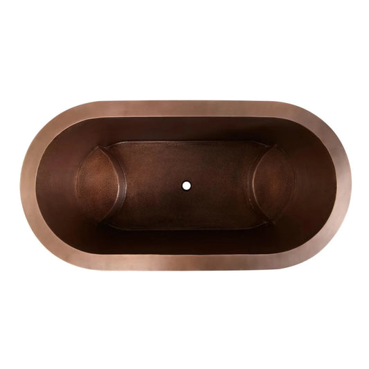 Coppersmith Double Wall Antique Hammered Copper Tub With Seats Inside - baths - Ice Cold Spice | Antique Copper