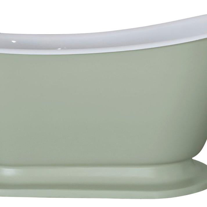 Hurlingham Cameo Cast Iron Bath - baths - Ice Cold Spice | Farrow & Ball Mizzle L1400 x W740 x H715