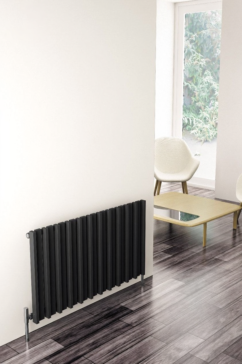 Carisa Barkod Steel Horizontal Designer Radiator in Textured Anthracite | 1 colour, 3 sizes