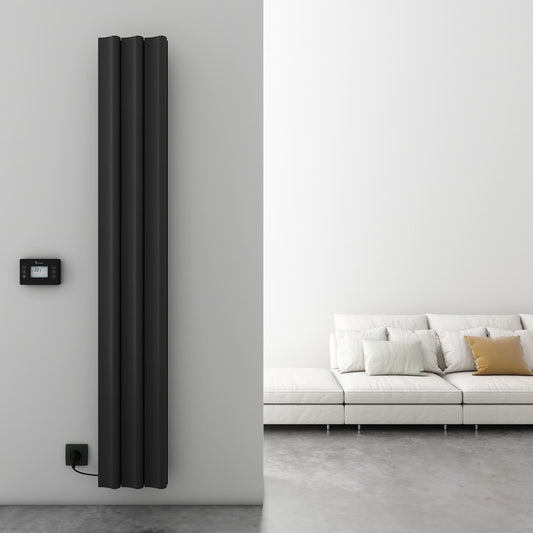 Carisa Boreas S Electric Aluminium Radiator - radiator - Ice Cold Spice | 1800H x 276W Textured Black