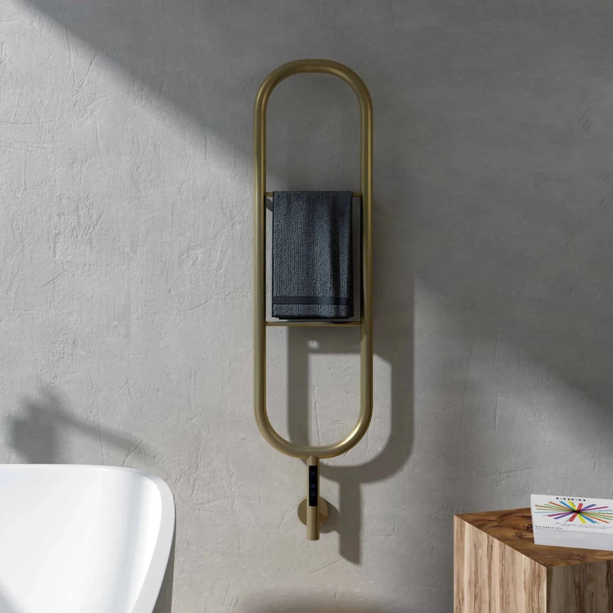 Carisa Felix Stainless Steel Dry Electric Towel Radiator - Ice Cold Spice | 1200H x 300W Brushed Brass