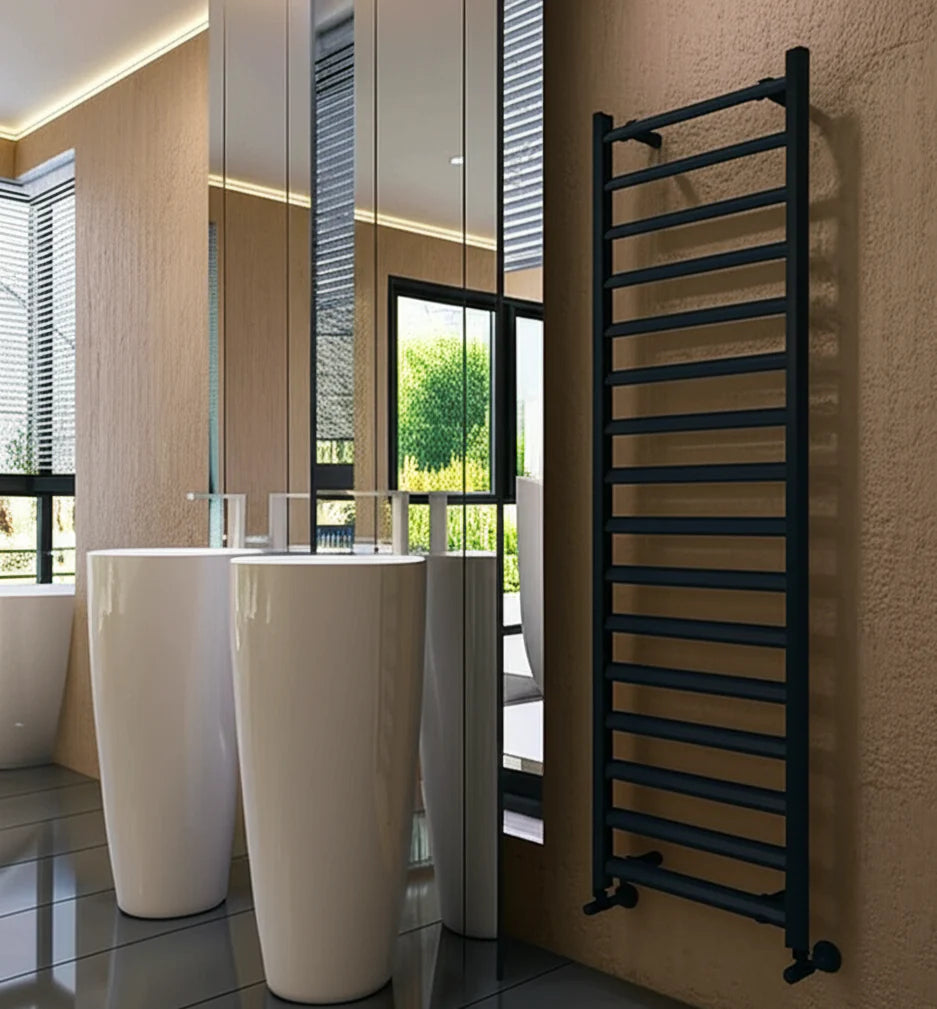 Carisa Lara Ladder Designer Towel Aluminium Radiator | 2 colours, 3 sizes