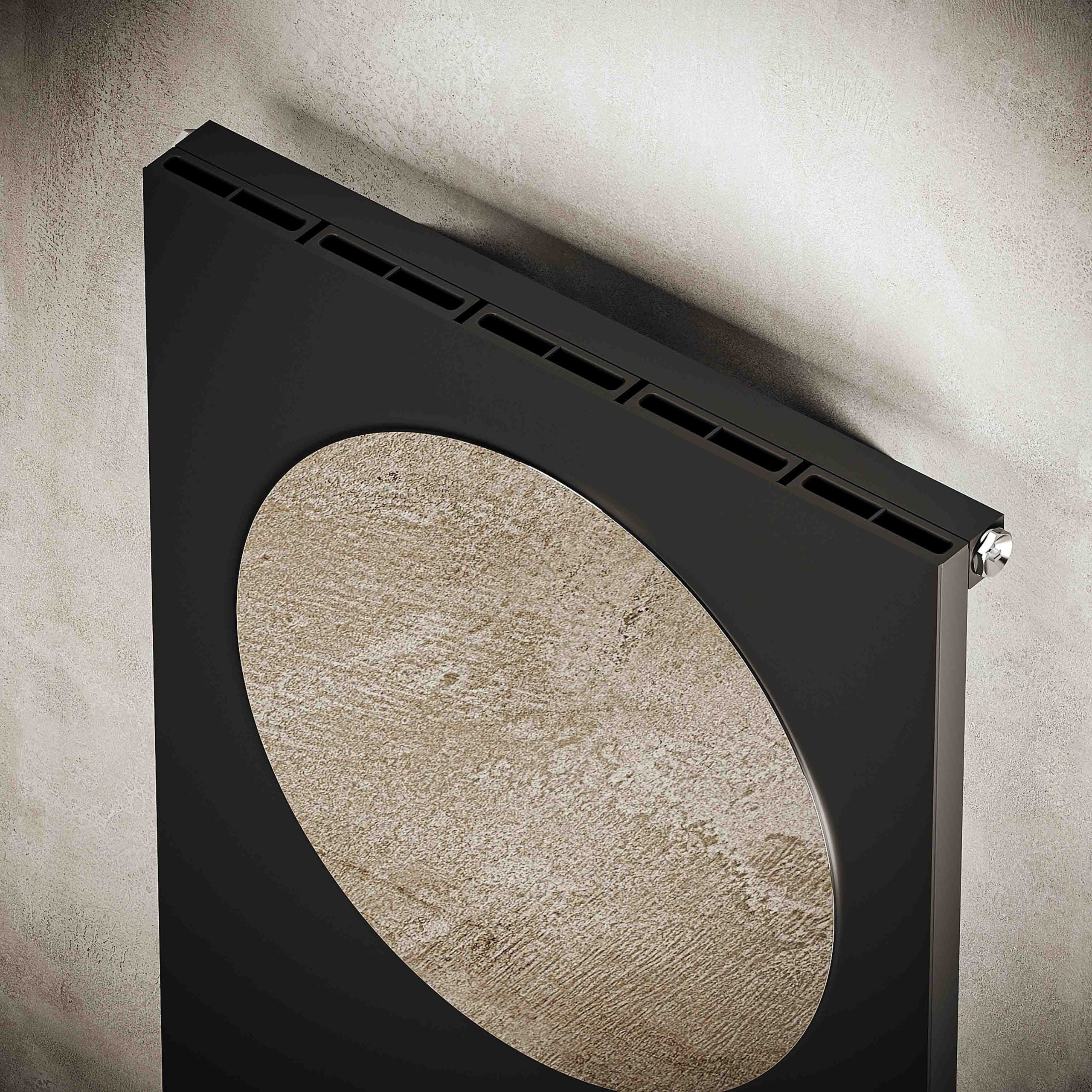 Carisa Circles Mirror Vertical Aluminium Radiator 1800H x 470W | 3 colours, 1 size