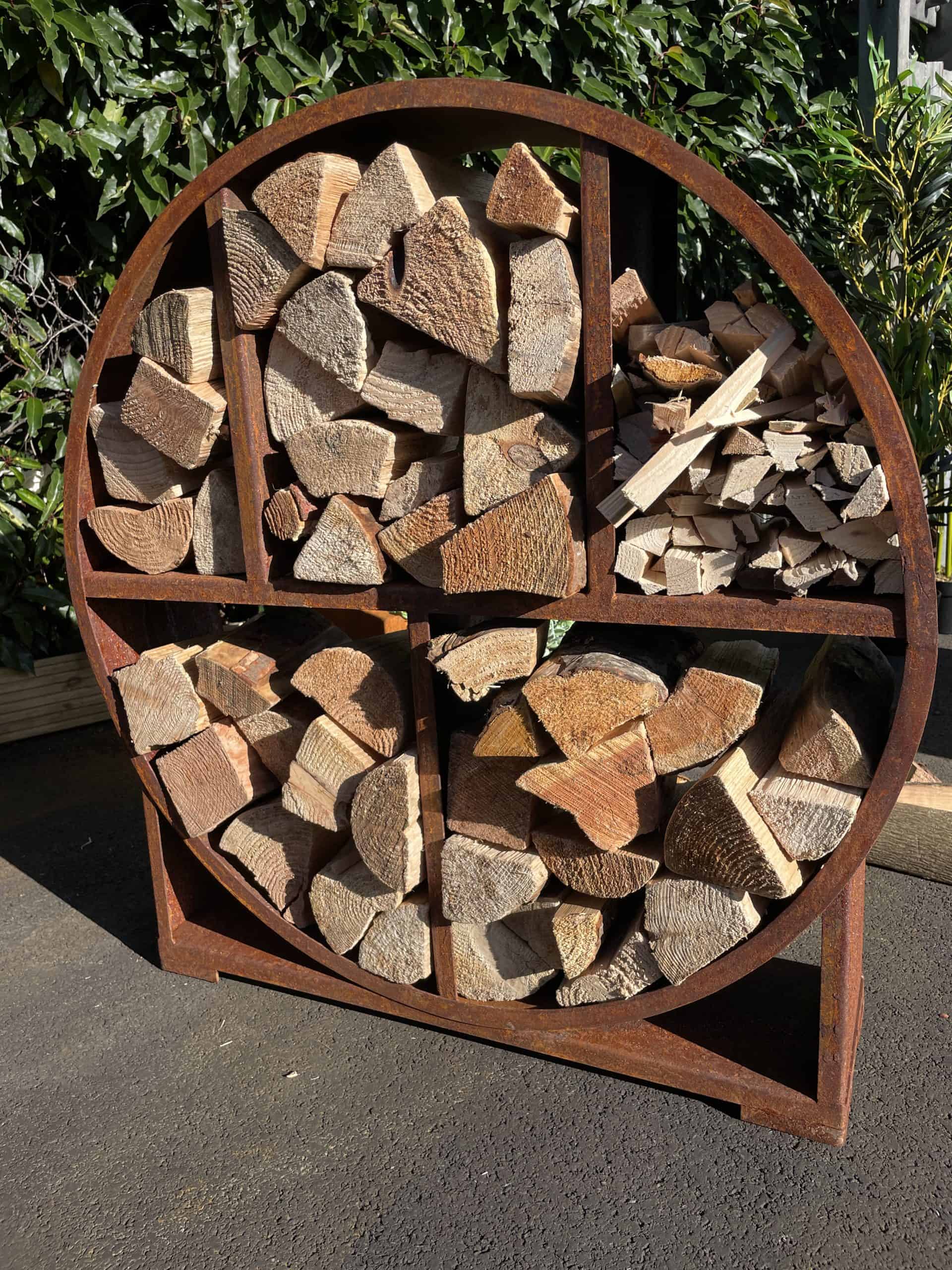 Premium Corten Steel Round Log Store