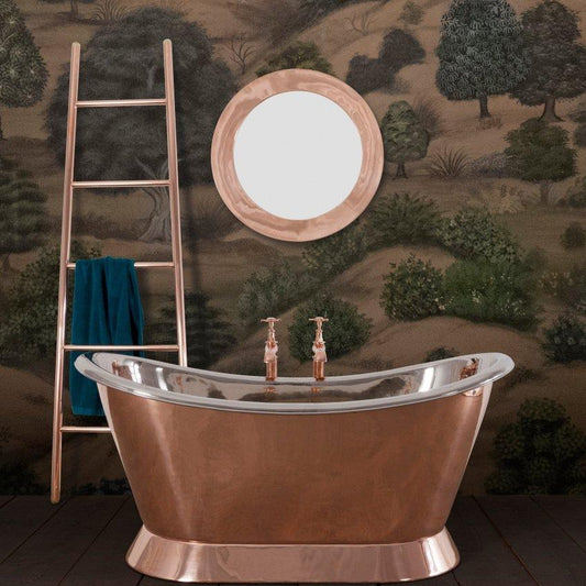 Hurlingham Copper Bateau with Nickel Interior Freestanding Bath - baths - Ice Cold Spice | Copper L1500 x W730 x H720