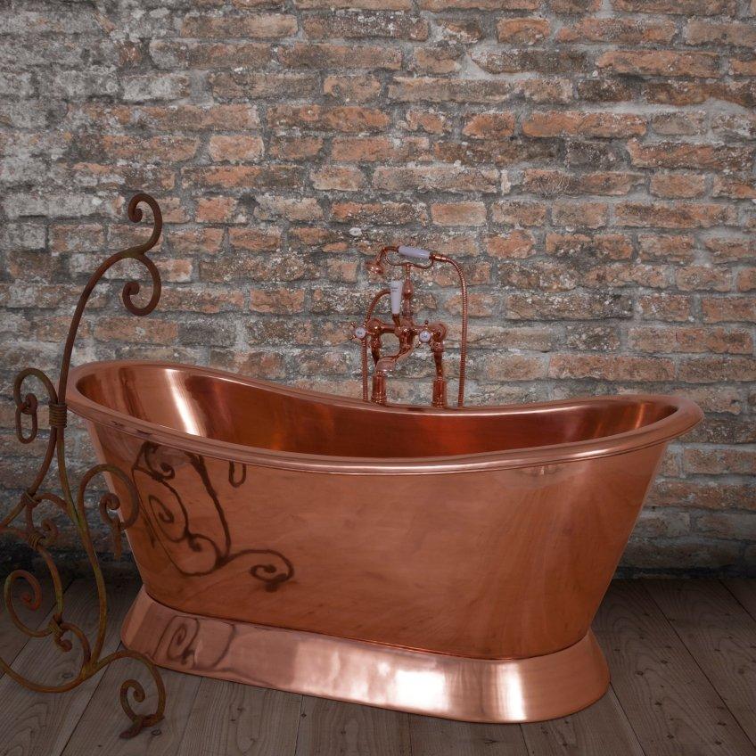 Hurlingham Copper Bateau Freestanding Bath - baths - Ice Cold Spice | Copper L1670 x W720 x 7H10