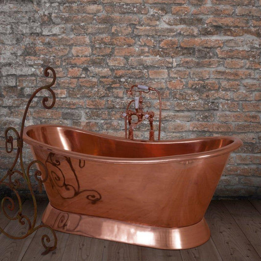 Hurlingham Copper Bateau Freestanding Bath - baths - Ice Cold Spice | Copper L1670 x W720 x 7H10
