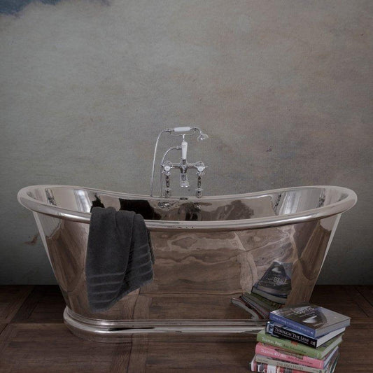 Hurlingham Copper Bulle Nickel Freestanding Rolltop Bath - baths - Ice Cold Spice | Nickel L1700 x W740 x H720