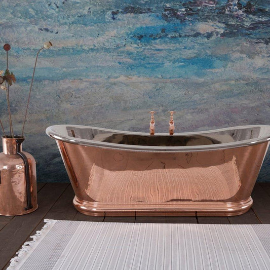 Hurlingham Copper Bulle Reserve with Nickel Interior Freestanding Bath - baths - Ice Cold Spice | Copper L2000 x W740 x H720